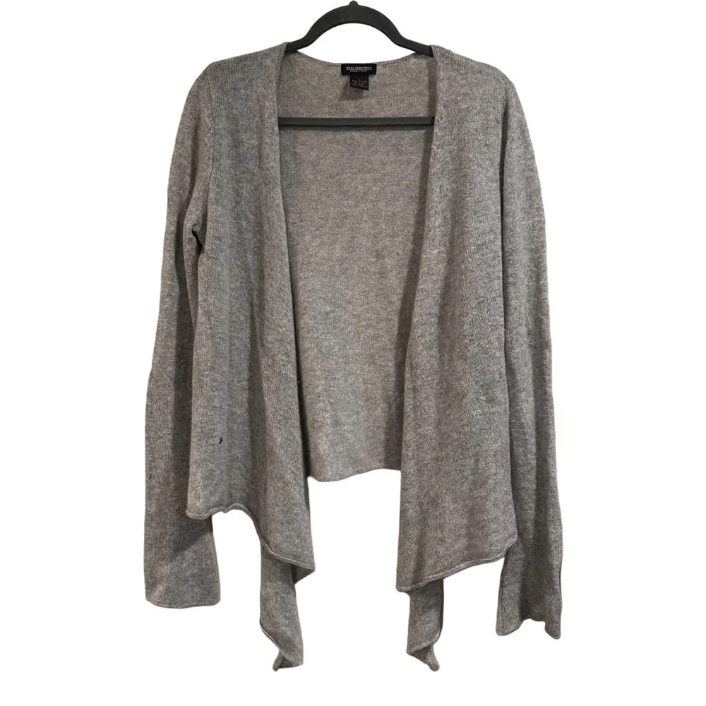 Philosophy Dane Lewis Light Gray 100% Cashmere Open Cardigan Sweater High-LowHem - Picture 11 of 15